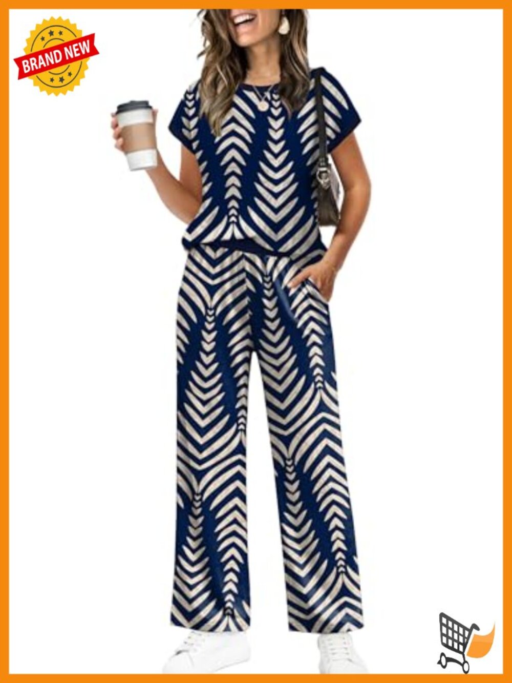 Two Piece Summer Pant Set with Pockets